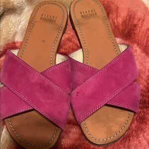 Stuart Weitzman Fuchsia Criss-Cross Sandals